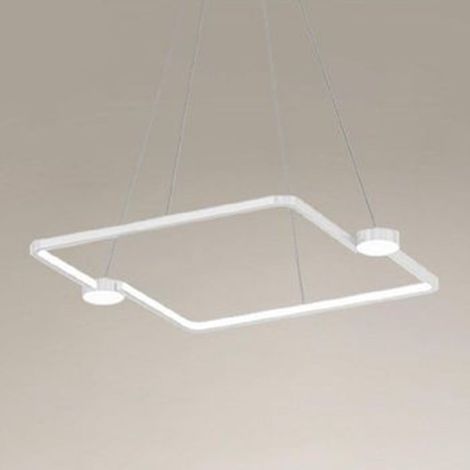 TrAdE Shop Traesio - Lampadario A Sospensione Led 30w Quadrato Con Telecomando Design Moderno Bianco 71163 - (1/4)