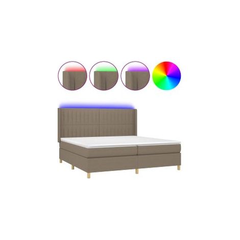 Sommier à lattes de lit matelas et LED Taupe 200x200 Tissu (1/5)