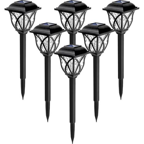 Lot de 100 lampes solaires LED de jardin 4500K, lumière blanche chaude, étanche IP44, 100 x 100 x 440 mm (1/5)