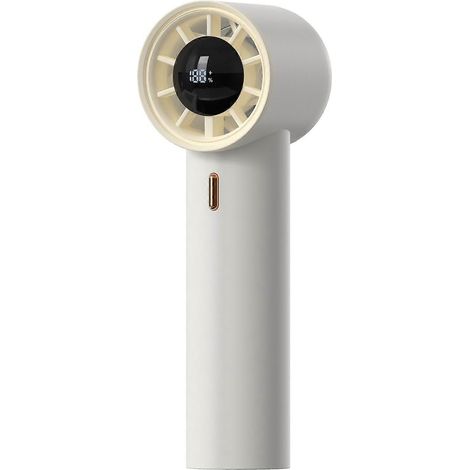 Ventilateur portatif haute vitesse avec affichage numérique intelligent (blanc cassé) (1/4)
