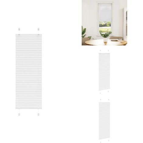 Store plissé blanc 50x100 cm largeur du tissu 49,4 cm polyester - Store Plissé - Stores Plissés - Store Plissé De Fenêtre - Plisse Aveugle (1/5)