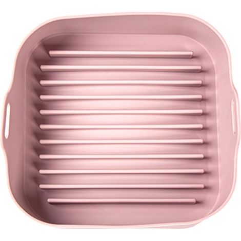 Plaque de cuisson en silicone pour friteuse à air chaud, dessous de plat en silicone pour friteuse à air chaud, tapis isolant pour four, plaque à pizza, rose de cuisine (1/4)
