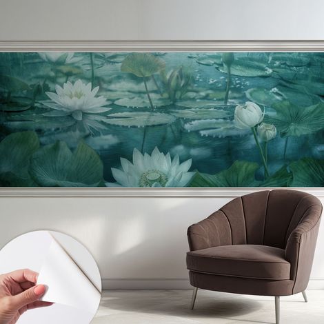 Fototapete Selbstklebend - Wandtattoo - leicht anzubringen - Wandverkleidung Wasserblumen 250x104 cm (1/5)