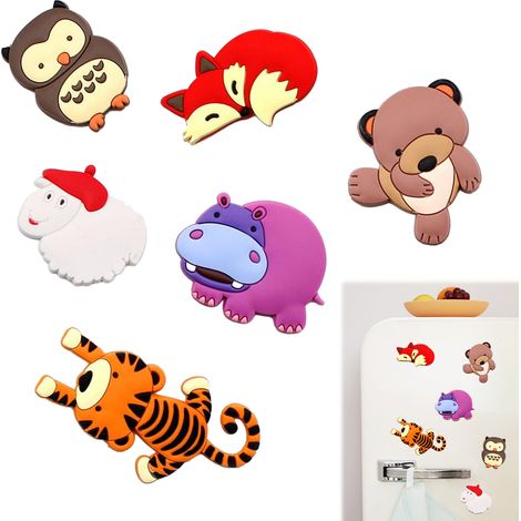 Magnets Animal - Silicone Souple - Pour Frigo Tableau Blanc Cuisine - Lot de 6 (1/5)