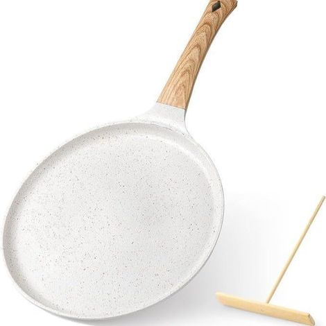 Dosa Tawa Antihaft-Crêpe-Pfanne, Aluminium-Crêpe-Pfanne, Maifan-Stein-Tortilla-Pfanne 24 cm (1/5)