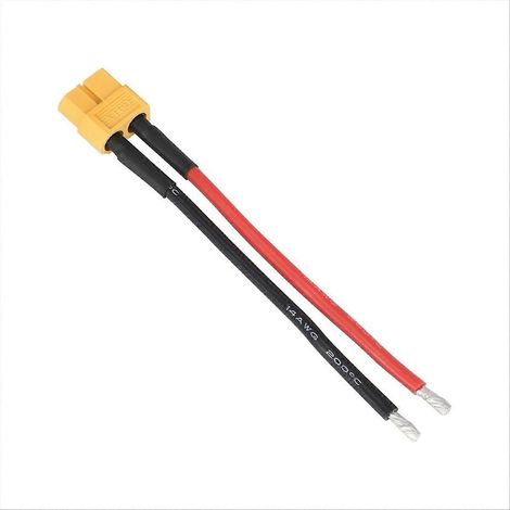 Câbles de prolongation XT90 femelle pour batterie lithium, connecteurs d'alimentation robustes, lot de câbles électriques avec fiches femelles, adaptés pour chargeur et applications haute intensité. (1/5)
