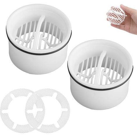 2 filtres à cheveux pour siphon de douche, tuyau plongeur pour kit de siphon de douche, diamètre 7 cm, retient les résidus alimentaires et les cheveux, convient pour les cuisines, les salles de bains (1/5)