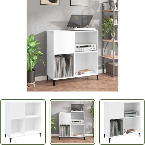 Vinylregal - Plattenschrank Weiß 84,5x38x89 cm Holzwerkstoff (1/5)