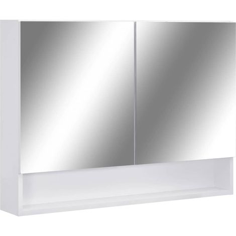 vidaXL Armario de baño con espejo MDF blanco 80x15x60 cm (1/2)