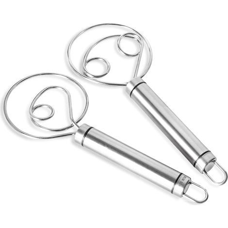 Dänischer Teigbesen, Set mit 2 hochwertigen Edelstahl-Schneebesen, großer Handmixer für Handwerker (1/5)