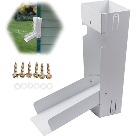 Kit Collecteur Eau de Pluie,Récupérateur Eau Gouttiere Rectangulaire,Système de Collecte des Eaux Pluviales,Universel Inverseur d'eau de Pluie pour Descente De Gouttière (1/3)