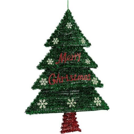 Decorazione festiva - Albero di Natale - Rosso - Argento - Verde - 44 x 58,8 x 7 cm