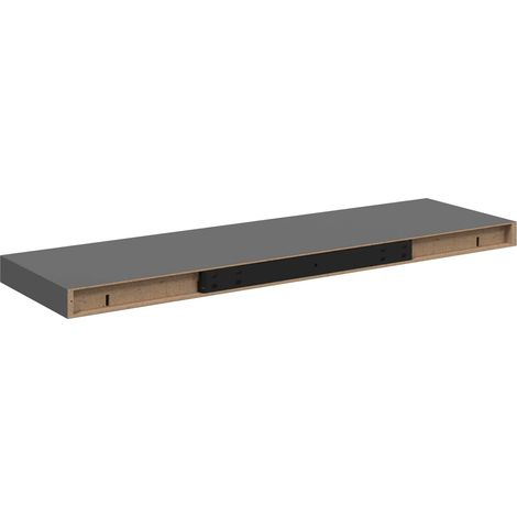 Maison Exclusive - Schweberegal Hochglanz-Grau 80x23,5x3,8 cm MDF (1/5)