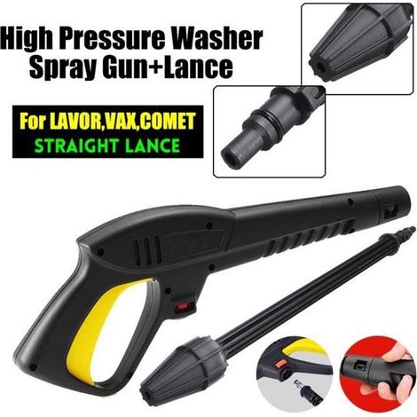 Online Store - Pistolet à eau lavage haute pression pour LAVOR/VAX/COMET - noir + jaune - max 120 bar (1/4)