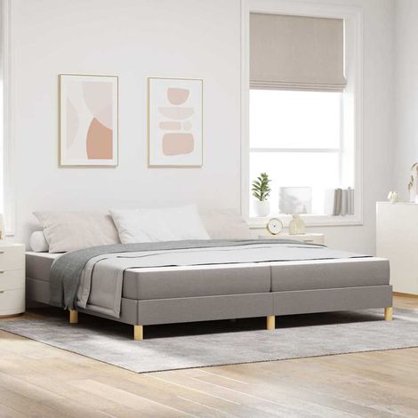 vidaXL Boxspringbett mit Matratze Taupe 200 x 200 cm Stoff (1/5)