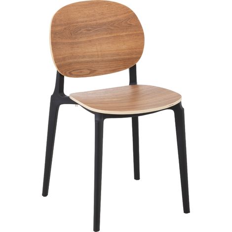 Chaise LOLITA – Alliance élégante de bois naturel et métal noir (1/5)