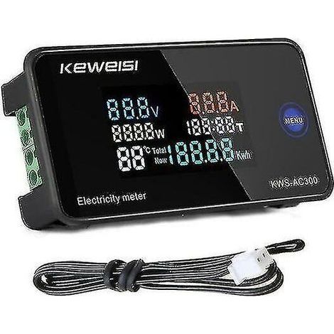 Wattmètre Prise Compteur d'Énergie AC 230V - Moniteur d'Utilisation de l'Électricité - Écran LCD - Prise France (1/5)