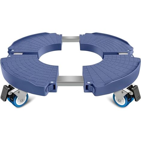 Porte Plante a Roulettes Rotation à 360°, Capacité De 150 KG, Plateau Roulant Réglable 40-58cm, Support de Pot de Fleur pour Intérieur à Extérieur, Plante,Pied de Parasol,Poubelle,Bleu (1/5)