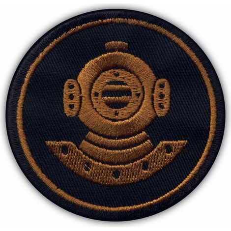Patchion Diver - filo marrone - retro autoadesivo - toppa/distintivo/emblema ricamato