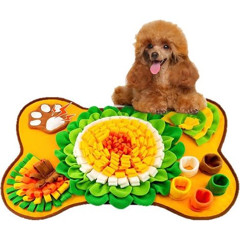 Tapis de fouille pour chien - lavable - entraînement à l'alimentation lente - interactif pour animaux de compagnie - pliable (1/5)