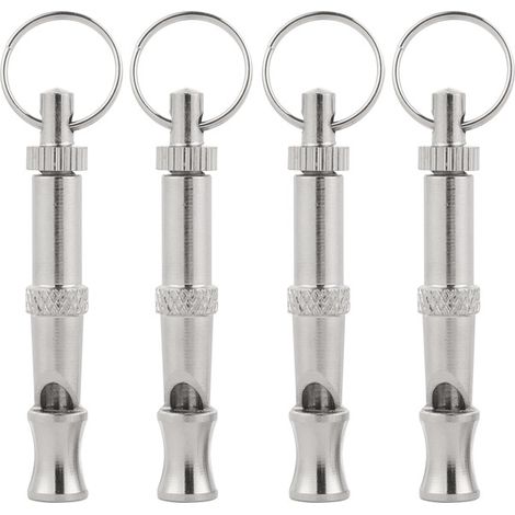 Sollbry Silbatos ultrasónicos para perros (4 unidades), de alta frecuencia, ajustables para entrenamiento, ladridos, sentarse y llamar. (1/4)