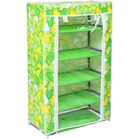 TrAdE Shop Traesio - Armadio Scarpiera Tessuto Porta Scarpe Stivali Acciaio Smontabile 5 Ripiani -