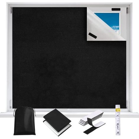 Store enrouleur occultant - KZQ - Sans perçage - Thermique portable - 100x145 cm Noir noir STORE DE FENETRE (1/5)