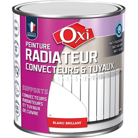 Peinture radiateur brillant 500ml blanc – Antirouille et primaire pour métal – Résistance jusqu'à 120°C – Application directe sur tuyauteries – OXI (1/5)