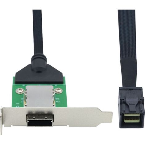 Adaptateur Externe SAS HD SFF-8088 26P PCBA Femelle avec Support Ă Profil Bas Vers SAS SFF-8643 12 Gbit/S Externe 100 Ohm B