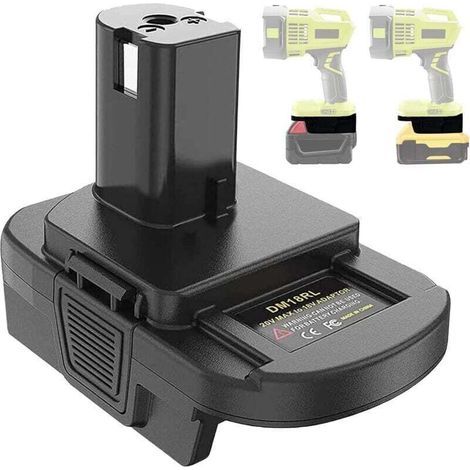 DM18RL Battery Adapter for Ryobi 18V Lithium Battery Power Tools, converts to DeWalt 18V 20V or Milwaukee 18V Li-ion Battery for 18V Power Supply (1/4)