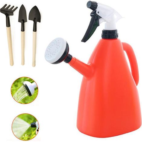 BOMCLAP Arrosoir Multifonction Portable 1L avec Fonction Spray Réglable  Idéal pour Soin des Plantes  Offre Spéciale : Mini Grattoir de Jardin Inclus