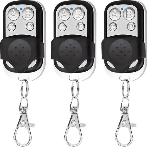 3 Pièces Telecommande Universelle Portail Compatible 433 MHz pour porte de garage, Télécommande Portail Garage sans Fil à 4 Boutons pour Porte de Garage et Voiture (1/5)
