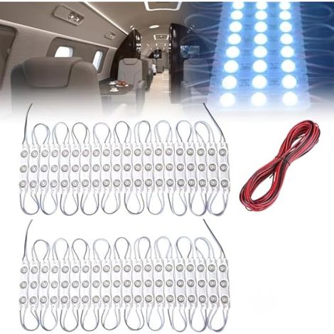 Vegena 120 Led Lampe Camping Eclairage Intérieur Voiture 12v Modules Eclairage Intérieur Bande D'Éclairage Intérieur De Voiture Voiture Eclairage Avec Câble D'extension Pour Bateau Caravane Camion (1/5)