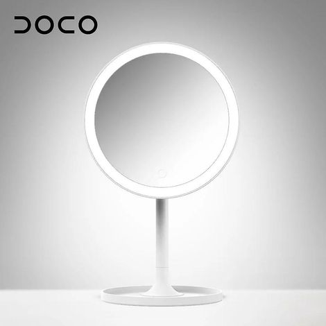 DOCO Tageslicht-LED-Schminkspiegel mit Lampe, USB-Ladefunktion und einstellbarer Beleuchtung