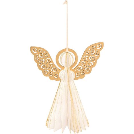 Soggetto ali d'angelo carta h.15cm dorata - Feeric lights & christmas