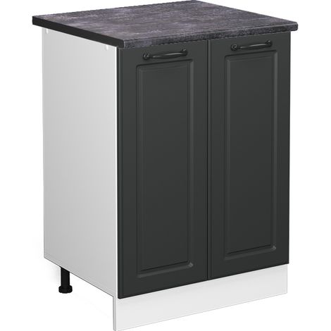 Meuble bas de cuisine R-Line, Anthracite campagne, 60 cm , PT Anthracite, Vicco