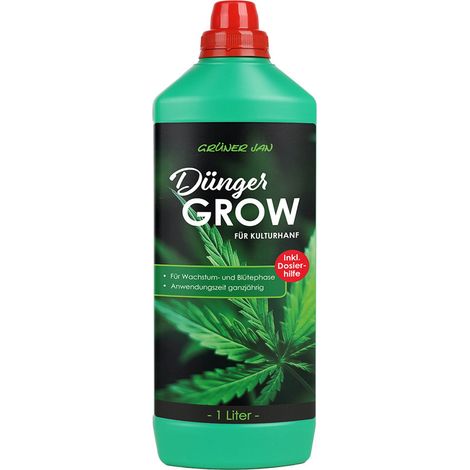 1L Flüssigdünger GROW für Kulturhanf Hanf Grünpflanzen Palmen Cannabis Dünger 1 Liter (1/4)