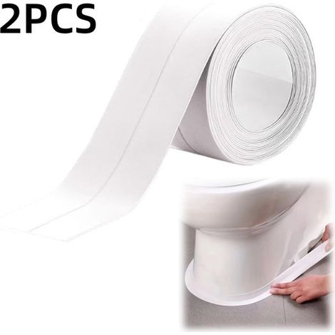 Confezione da 2 - Striscia sigillante - Nastro sigillante - Sigillante impermeabile - Striscia sigillante per sedile WC - Decorazione per la casa - Adatto per cucine, bagni, lavandini, pavimenti e dec