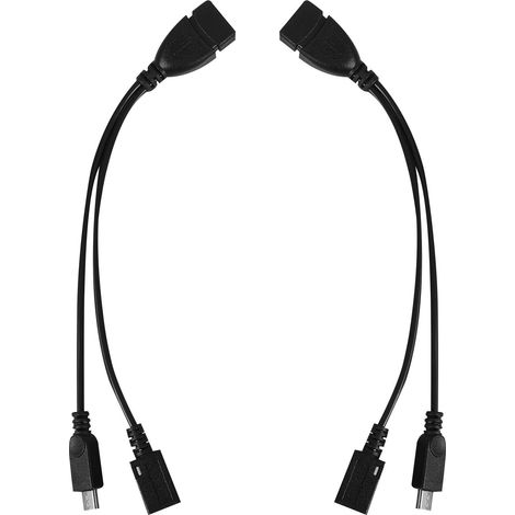 Adaptateur OTG Micro USB vers USB-a Fonction Conversion de Données Noir 2pcs en PVC et Cuivre pour Smartphones et Tablettes (1/5)