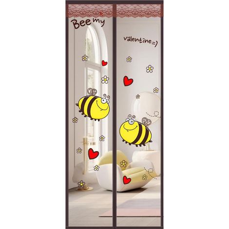 Moustiquaire magnétique pour porte, moustiquaire ultra fine à fermeture automatique, moustiquaire magnétique pour porte et fenêtre, installation sans perçage avec ruban adhésif, 90x210cm (1/5)
