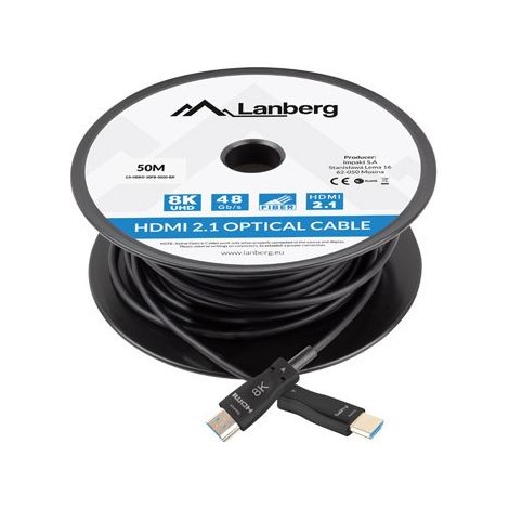 CABLE HDMI AOC LANBERG V2.1 M/M OPTICO ACTIVO 8K60HZ 50M NEGRO (1/5)