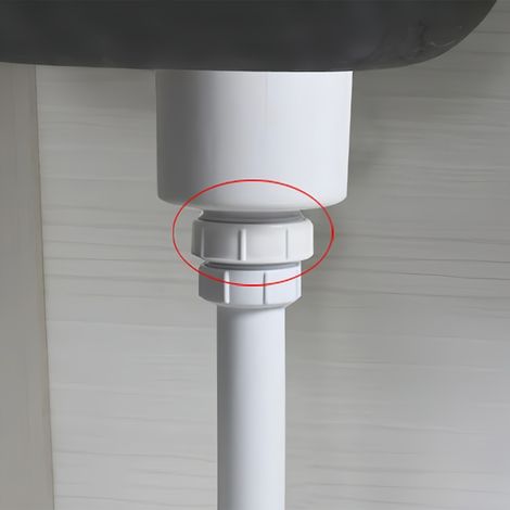Adaptateur de vidange pour évier, tuyau de vidange de 1 1/2" à 1 1/4", réducteur de 1,5" à 1,25". (1/5)