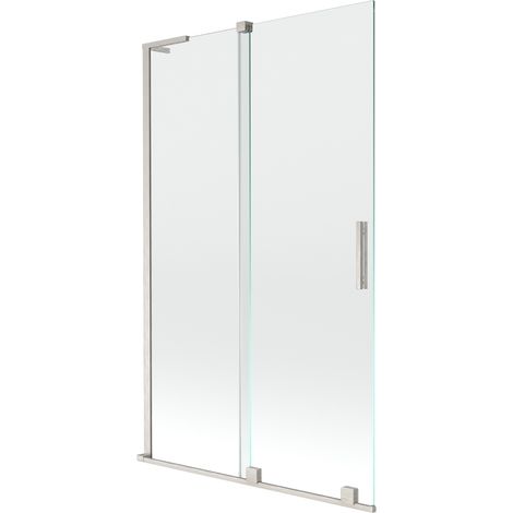 Paroi de baignoire coulissante 2 volets Mexen Velar L 110 x 150 cm, transparent, nickel brossé - 896-110-003-01-97 (1/2)