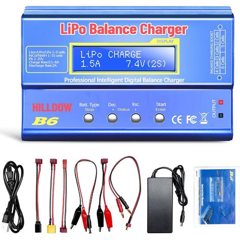 B6 Chargeur de Batterie 80W Mini Balance Chargeur Déchargeur pour Batteries RC 1S-6S LiPo Li-ION Life NiMh PB (1/5)