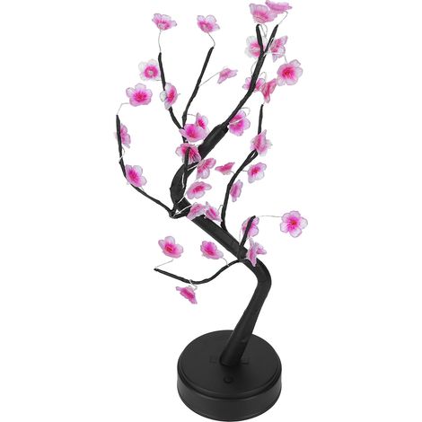 Lampe arbre LED créative en forme de fleur de prunier, 35 LED, USB, fil de cuivre, lampe de table décorative pour plantes en pot, forme manuelle, décoration de Noël, décoration intérieure, lumière jau (1/5)