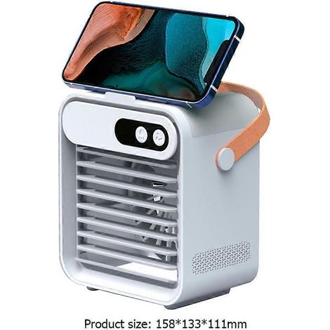 HONORNIC - Mini ventilateur de bureau portable rechargeable par USB, climatiseur portable, petit ventilateur rafraîchissant et puissant pour l'été (1/5)