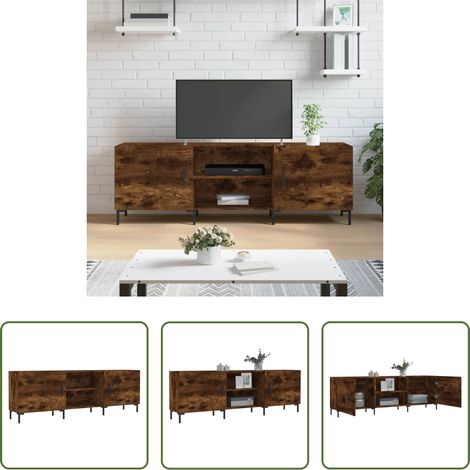 TV-Ständer Holz - TV-Schrank Räuchereiche 150x30x50 cm Holzwerkstoff (1/5)