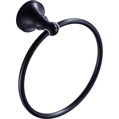 Runder Handtuchring, Handtuchhalter, Handtuchstange, Badezimmer- und Küchenaccessoires (schwarz) (1/5)