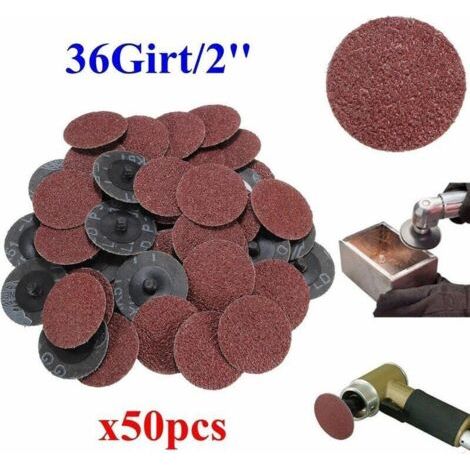 Pair 50Pcs 36 Grit 2' Roll verrouillage Ponage disques Type R Roloc Convient pour Abrasif (1/5)