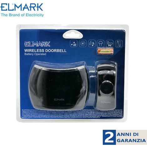 CAMPANELLO WIRELESS 5025BL DC 36 MELODIE NERO (1/2)
